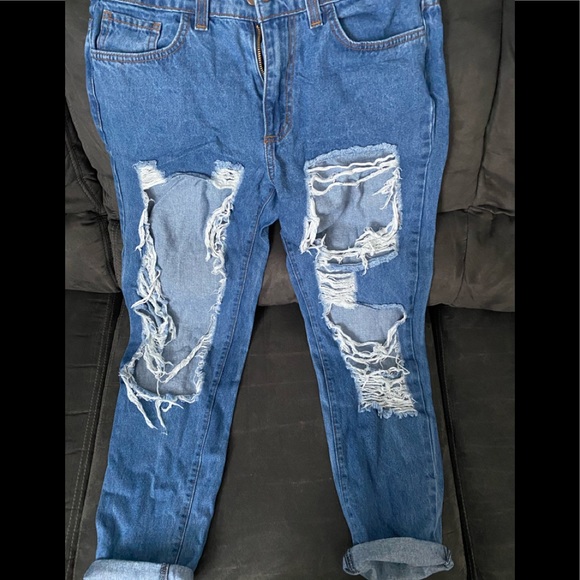 Ribbed High waisted Jeans - Picture 2 of 3